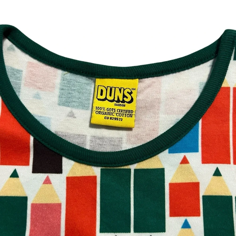DUNS Sweden Sz 146 (11Y) Organic Pencils Print Dress